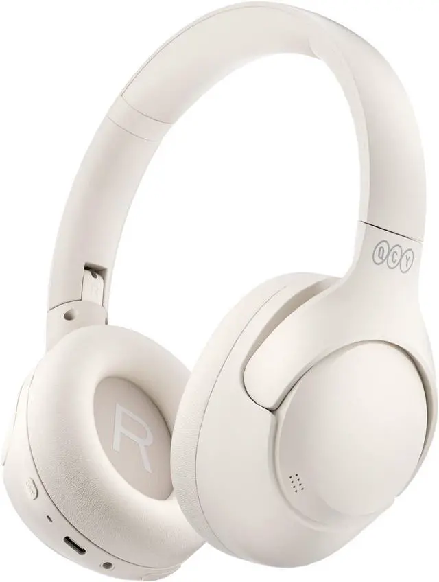 Main image of QCY H3 ANC Bluetooth Headphones Over Ear, Active Noise Cancelling Bluetooth 5.4 Headphones with Microphones, Hi-Res Audio Sound, Multipoint Connection, 60H Playback, Custom EQ via App White