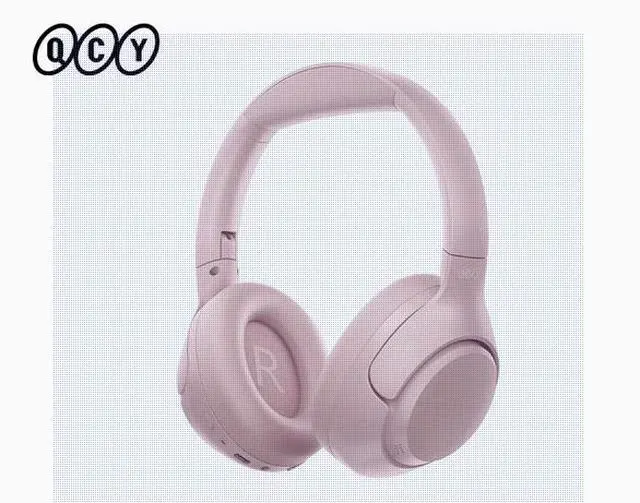 Main image of QCY H3 ANC Bluetooth Headphones Over Ear, Active Noise Cancelling Bluetooth 5.4 Headphones with Microphones, Hi-Res Audio Sound, Multipoint Connection, 60H Playback, Custom EQ via App Pink