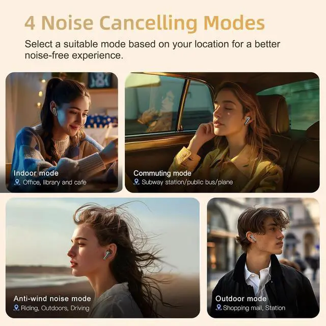 Alt view image 4 of 7 - QCY MeloBuds Pro Aadptive Hybrid Active Noise Cancelling Wireless Earbuds, Reduce Noise by Up to 99%, Bluetooth 5.3 Wireless LDAC Hi-Res Audio, 34H Playtime, Comfortable Fit, Custom EQ via App