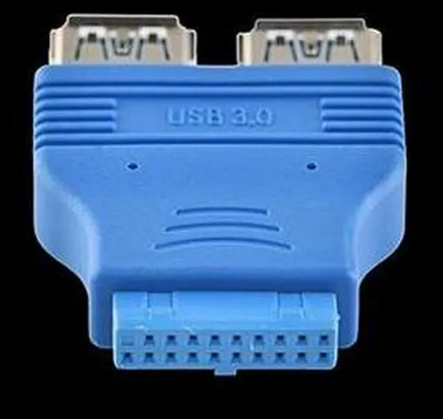 Alt view image 4 of 4 - 3.0 Adapter 20-pin to usb3.0 Motherboard 20pin to 2PIN Conversion 20P to USB female and female