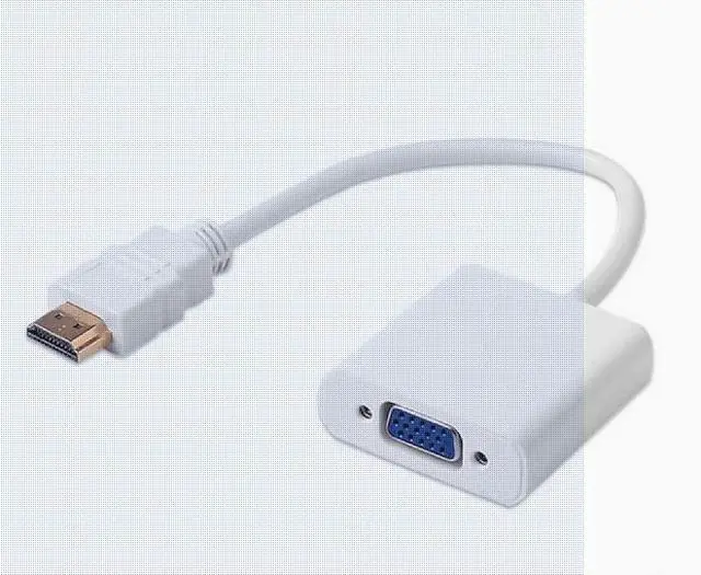 Alt view image 2 of 2 - HDMI cable to VGA HD cable Cable converter set-top box HD video cable without audio frequency White