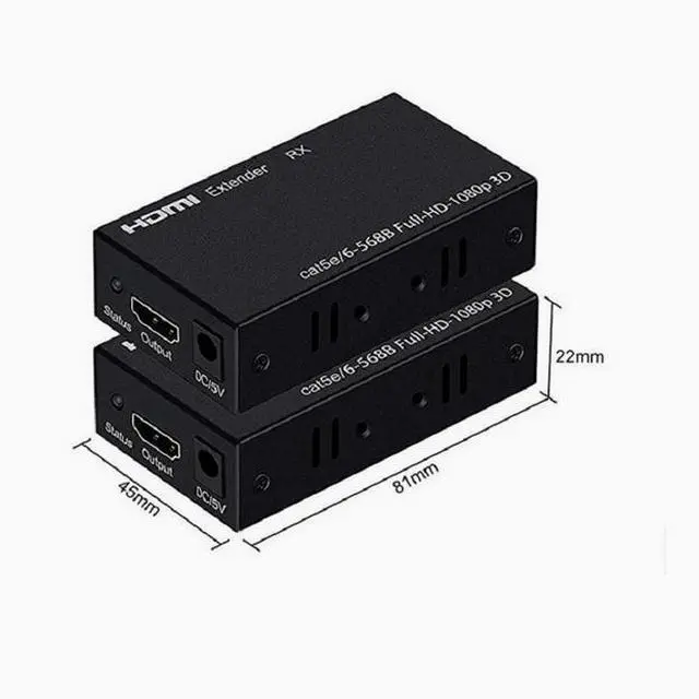 Alt view image 3 of 3 - HDMI Extender Single cable 60m HDMI to RJ45 network extension transmission signal amplifier