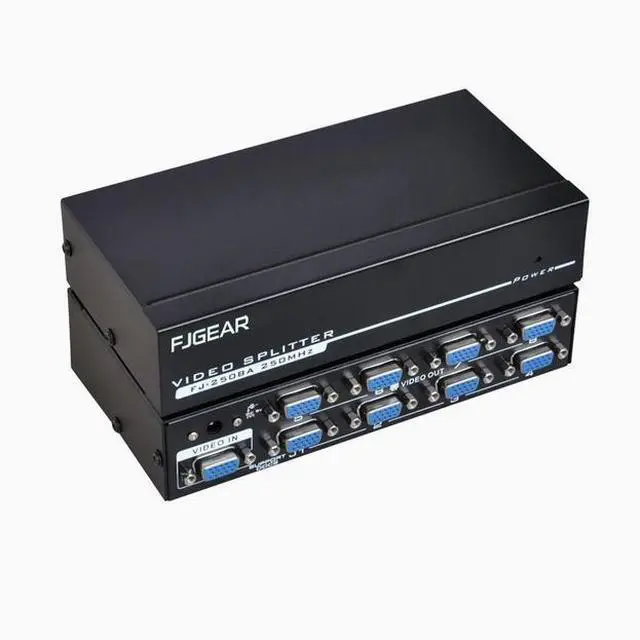 Main image of Hd FJGEAR2508A splitter 1 in 8 out VGA splitter 1 drag 8 splitter and 12V 5A adapter interface 5.5*2.5mm
