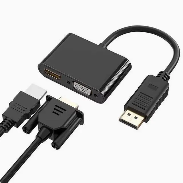 Main image of DisplayPort to VGA+HDTV converter Computer monitor DP adapter cable dual screen display extension dock