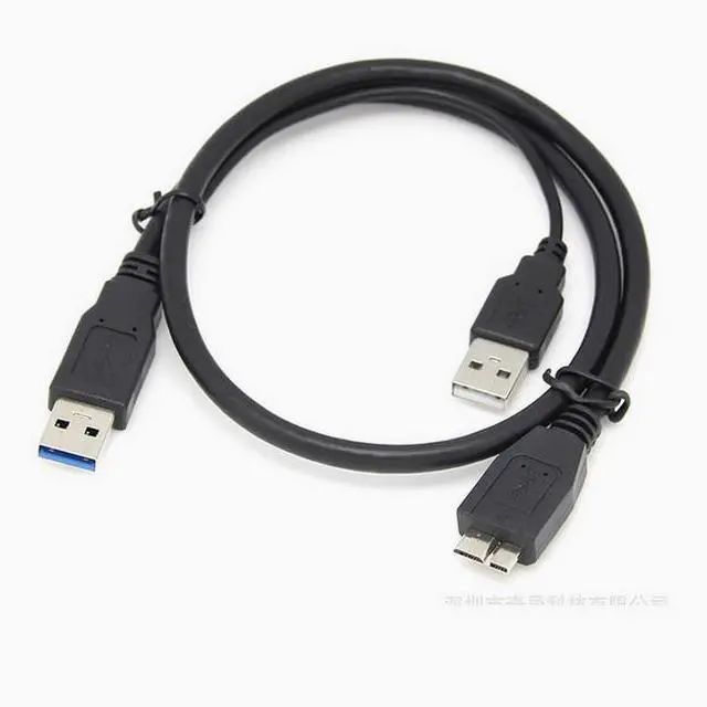 Alt view image 2 of 5 - USB 3.0 mobile hard disk data cable Dual usb head Y to micro b with auxiliary power supply