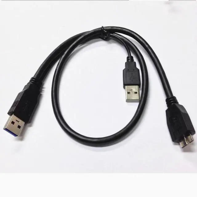 Alt view image 4 of 5 - USB 3.0 mobile hard disk data cable Dual usb head Y to micro b with auxiliary power supply