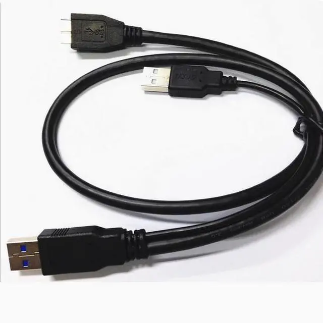 Alt view image 5 of 5 - USB 3.0 mobile hard disk data cable Dual usb head Y to micro b with auxiliary power supply