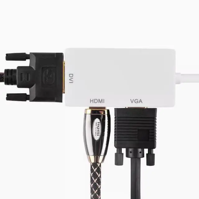 Alt view image 3 of 5 - MiniDP to HDMI VGA DVI 3-in-1 adapter projector converter supports 4K