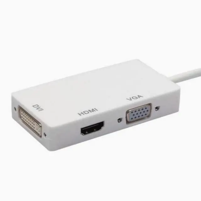 Alt view image 5 of 5 - MiniDP to HDMI VGA DVI 3-in-1 adapter projector converter supports 4K