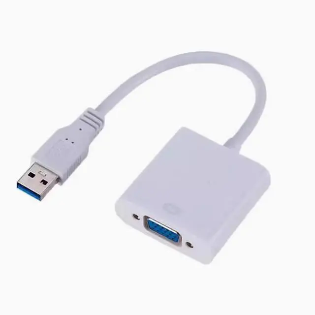 Main image of USB3.0 to VGA HD cable converter interface usb to vga multi-screen conversion cable display projector White