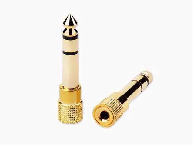 Alt view image 2 of 3 - 6.35mm to 3.5mm adapter Audio Audio Guitar microphone plug Electronic electric Piano headphones 6.35 converter