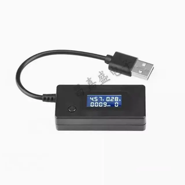 Alt view image 2 of 2 - USB Current voltmeter Detector White tail LCD display monitors mobile power capacity Black