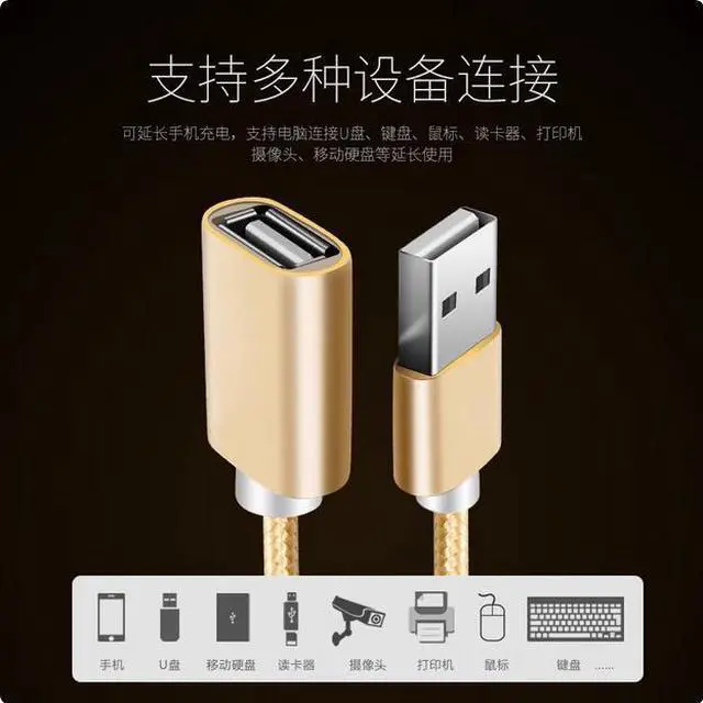 Alt view image 2 of 2 - usb extension cable Male to female computer USB flash disk mouse keyboard extended data connection cable