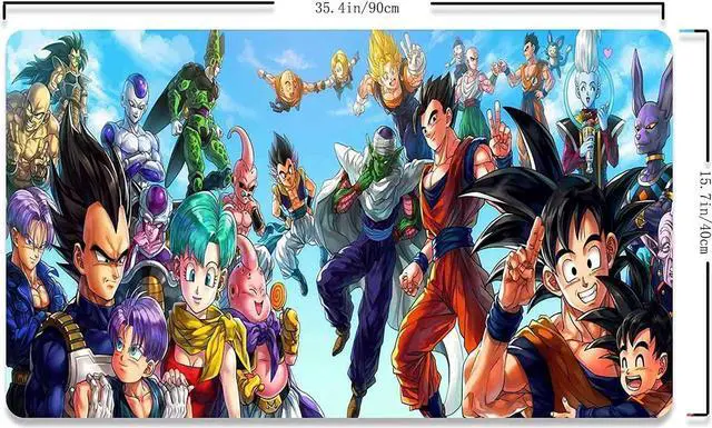 Alt view image 3 of 6 - kiyokidy Anime Dragon Ball Mouse Pad,Extended Gaming Mouse Pad with Stitched Edges, Large Mouse pad with Non-Slip Rubber Base for Work & Gaming, Office & Home, 35.4x15.7inch