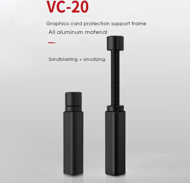 Alt view image 5 of 6 - Desktop Graphics Card GPU Brace Adjustable Aluminum Alloy Video Card Holder Graphics Card Support Jack Telescopic Rotary