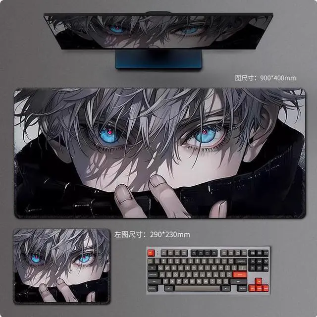 Main image of Anime Jujutsu Kaisen Gojo Satoru drawing mouse pad  Extended Gaming Mouse Pad with Stitched Edges, Large Mouse pad with Non-Slip Rubber Base for Work & Gaming, Office & Home,