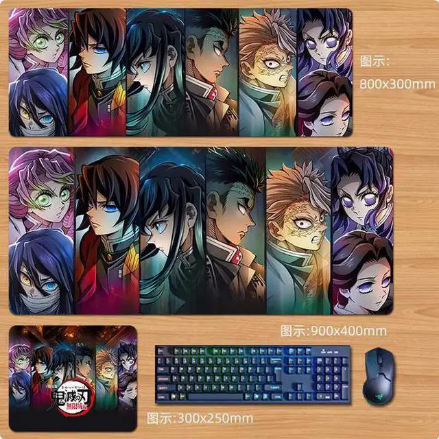 Main image of Anime Demon Slayer mouse pad  Extended Gaming Mouse Pad with Stitched Edges, Large Mouse pad with Non-Slip Rubber Base for Work & Gaming, Office & Home 11.4" x 9.8"