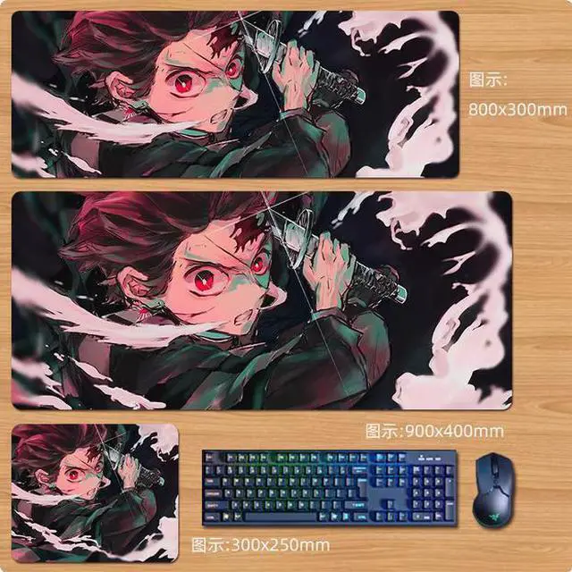 Main image of Anime Demon Slayer Kamado Tanjirou mouse pad Extended Gaming Mouse Pad with Stitched Edges,  Large Mouse pad with Non-Slip Rubber Base for Work & Gaming, Office & Home 300*250mm