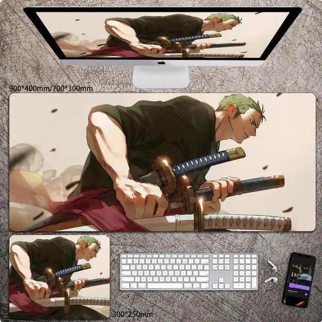 Main image of Anime One Piece ZORO mouse pad Extended Gaming Mouse Pad with Stitched Edges,  Large Mouse pad with Non-Slip Rubber Base for Work & Gaming, Office & Home