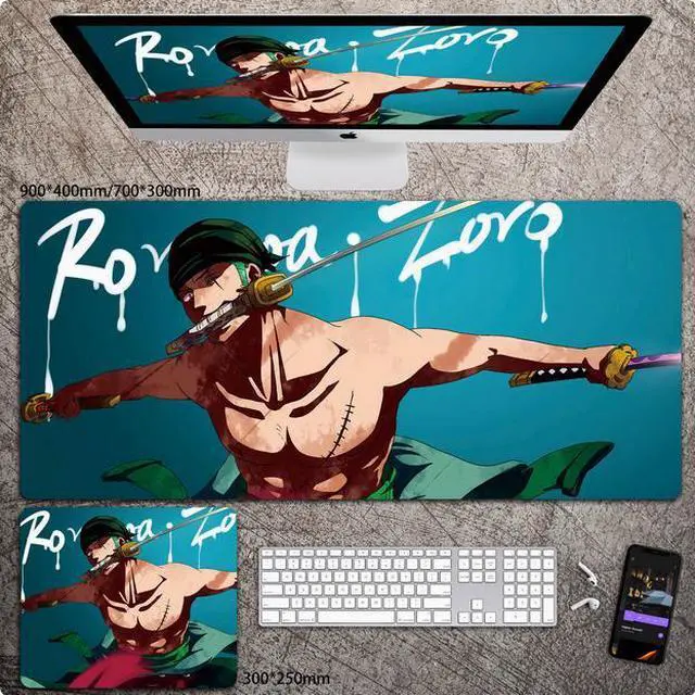 Main image of Anime One Piece ZORO mouse pad Extended Gaming Mouse Pad with Stitched Edges,  Large Mouse pad with Non-Slip Rubber Base for Work & Gaming, Office & Home