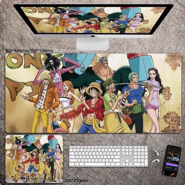 Main image of Anime One Piece mouse pad Extended Gaming Mouse Pad with Stitched Edges, Large Mouse pad with Non-Slip Rubber Base for Work & Gaming, Office & Home 300*250mm