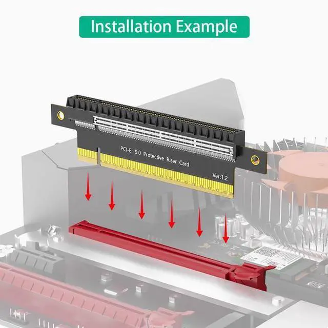 Alt view image 5 of 5 - PCI-E5.0 conversion card PCIE 180 degree conversion card Graphics card Increase card Test card 64GB/s