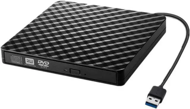 Main image of External CD DVD Drive, USB 3.0 Portable CD/DVD +/-RW Drive Slim Optical Burner Writer Rewriter, High Speed Data Transfer for Laptop Notebook Desktop PC MAC OS Windows 7/8/10 (Black)