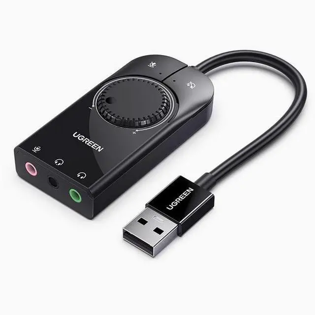 Main image of Green Link usb external sound card Computer drive-Free 7.1 headphone speaker Converter Desktop Connect speaker microphone ps4
