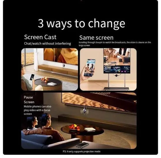 Alt view image 5 of 5 - ugreen 4K 60HZ screen projector Mobile phone and TV wireless hdmi connection transfer monitor computer projector transmission