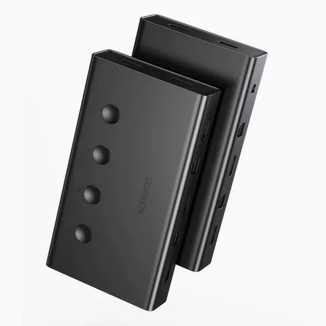 Main image of UGREEN KVM switch 4-port hdmi synchronizer 4-In 1 out Multi-computer host shared monitor 4K HD printer Shared usb splitter adapter with four 1.5M USB cables