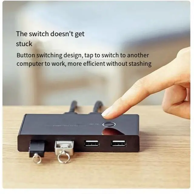 Alt view image 4 of 6 - UGREEN USB 2.0 switch 2 In 4 out Two computers share the keyboard and mouse signal monitor u disk host desktop distribution four 4-port splitter interface converter and two 1.5m USB cables