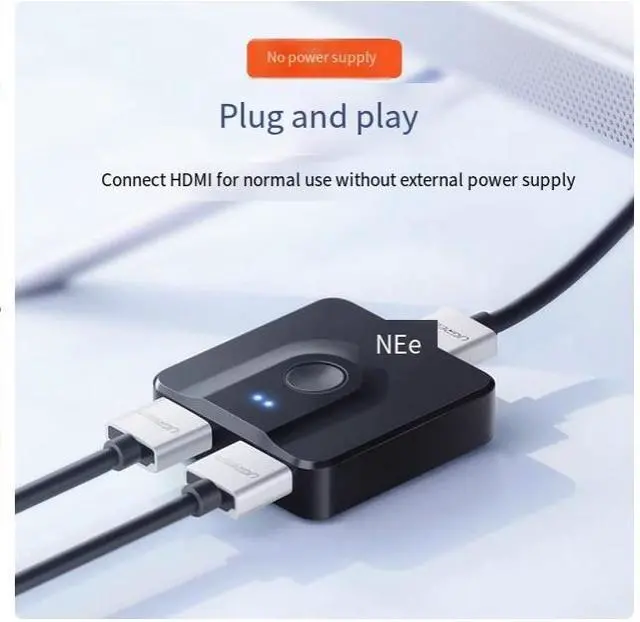 Alt view image 5 of 6 - UGREEN 4K 60HZ KVM SWITCH HDMI 2.0 1 min 2 switcher 2 in 1 out hdmi high definition splitter 2 in 1 for switch computer video ps4 projector one drag two conversion display splitter