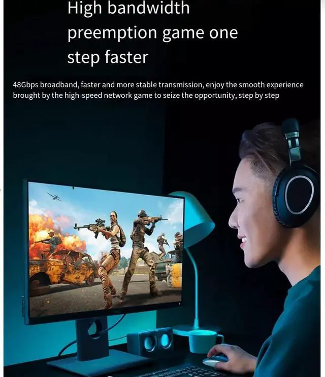 Alt view image 5 of 7 - UGREEN  DP1.4 to HDMI 2.1 adapter 8K HD 144hz desktop computer graphics card External TV projector Expanded display video 4k connection converter  25CM
