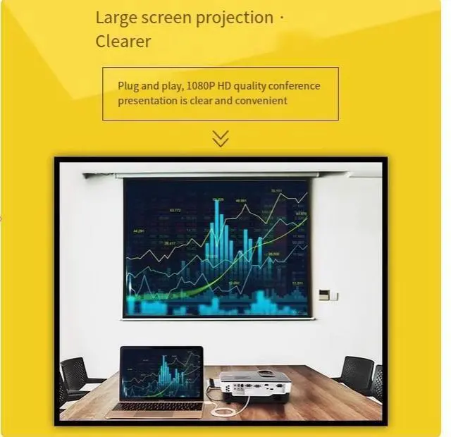 Alt view image 2 of 4 - UGreen TypeC to VGA adapter Laptop connected to projector display TV projection screen with screen 1080P HD 60Hz video converter for desktop computer phablet mobile phone  1.5M