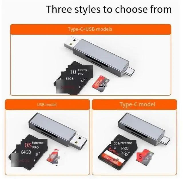 Alt view image 4 of 4 - USB3.0 Camera card reader USB3.0 high-speed multi-function all-in-one universal sd memory card tf storage to Typec Mobile phone otg Computer tablet for Apple 16 Huawei ipad Canon ccd read Type-C port