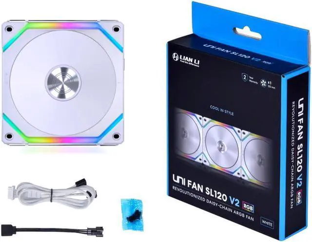 Alt view image 5 of 5 - Lian-Li UNI Fan SL120 V2 RGB Black Single Pack Without Controller - UF-SL120V2-1B White