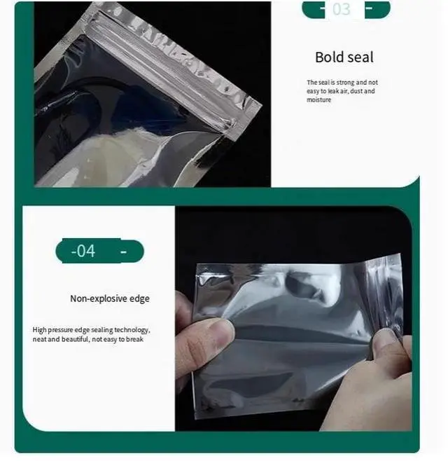 Alt view image 3 of 4 - 10PCAK Computer motherboard anti-static bag Flat mouth/self-sealing bag Anti-oxidation shielding bag