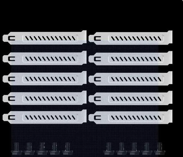 Main image of 10PACK Computer case dust baffle PCIe graphics card full height baffle rear dust cooling desktop card mounting strip White