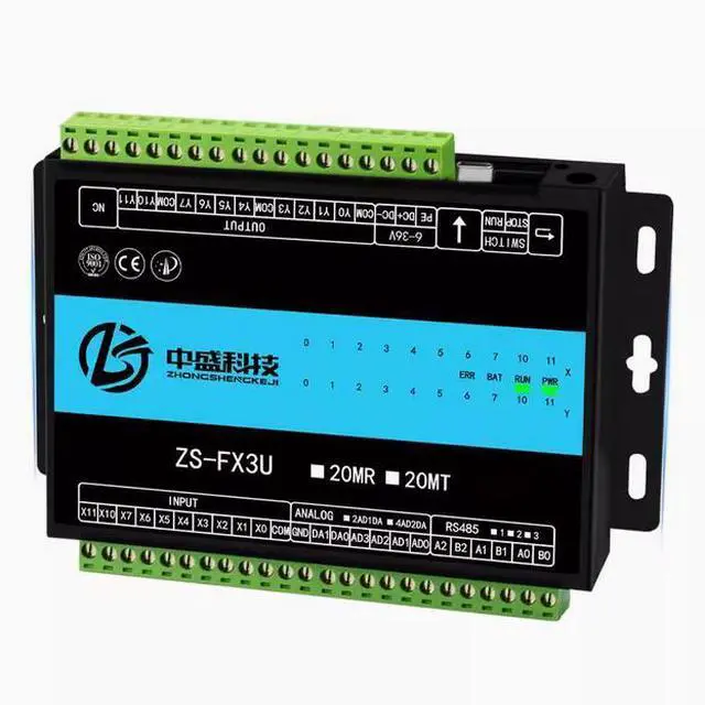 Alt view image 2 of 4 - PLC programmable controller 20MR, 10-in 10-out, 5A relay industrial control board relay transistor analog pulse temperature control