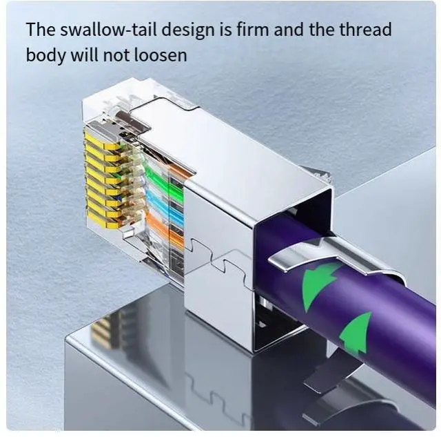 Alt view image 4 of 5 - UGREEN 10PACK Super Category 7 10-Gigabit shielded network cable crystal head RJ45 Category 7 network cable plug terminal connector