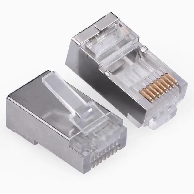 Main image of UGREEN Super Category 5 Gigabit 50U gold-plated network cable crystal head shielded network cable plug Home network cable network pair connector RJ45 100PACK