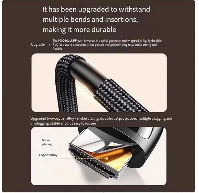 Alt view image 4 of 5 - UGREEN 8k60HZ 4K240HZ  high-definition cable hdmi 2.1 connects to a computer, TV and 4k240hz monitor screen cable 2m