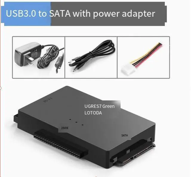 Alt view image 6 of 7 - UGREEN IDE/SATA to USB3.0 Easy drive cable, external desktop hard drive with power supply, 2.5/3.5-inch notebook mechanical ssd solid-state drive, optical drive reader