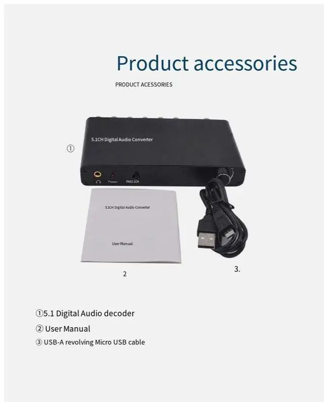 Alt view image 7 of 7 - 5.1 Audio decoder Digital Audio Converter DTS/AC3 Dolby Decoder SPDIF input to 5.1CH