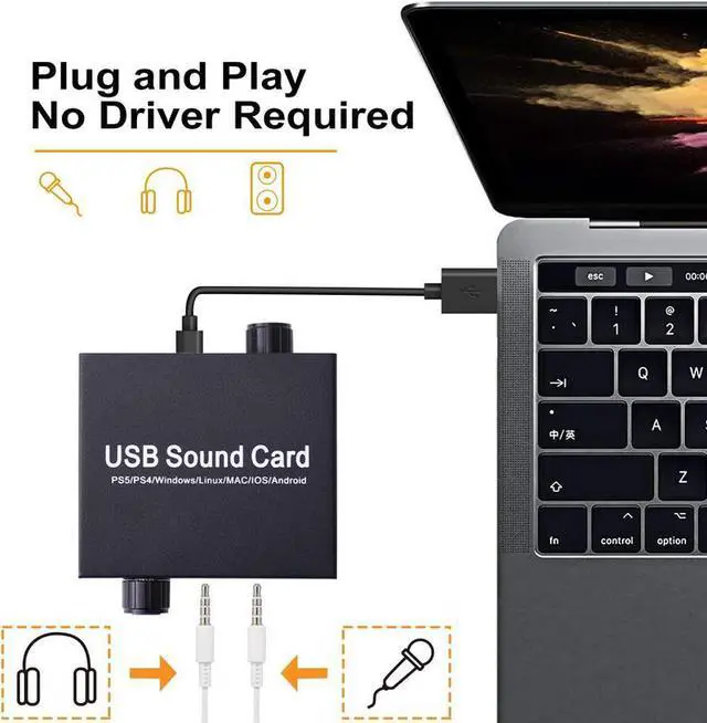 Alt view image 2 of 7 - usb sound card, external set-top box, computer external converter, USB driverless audio speaker, usb external sound card