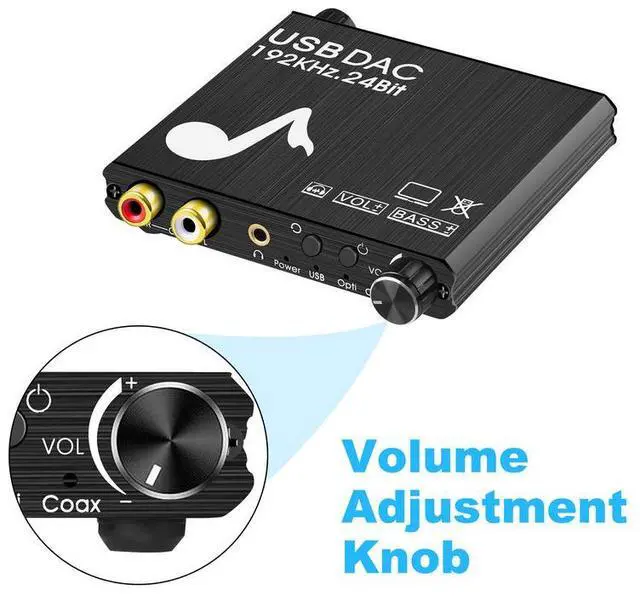 Alt view image 4 of 7 - 192KHZ digital-to-analog converter, optical fiber analog audio decoder, USB sound card, digital audio converter
