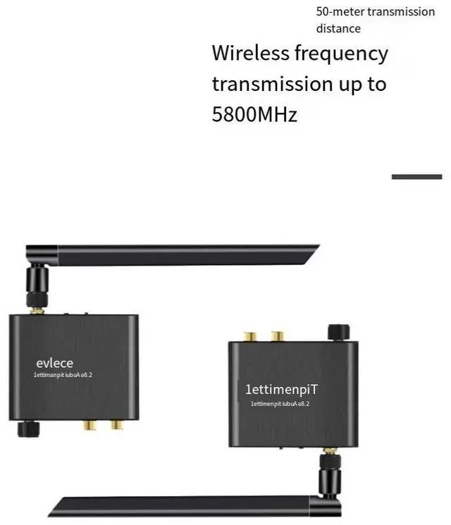 Alt view image 2 of 5 - 5.8G wireless audio transmitter, transceiver, computer karaoke machine, industrial-grade wireless connection, bidirectional connection, volume control, 50-meter transmission