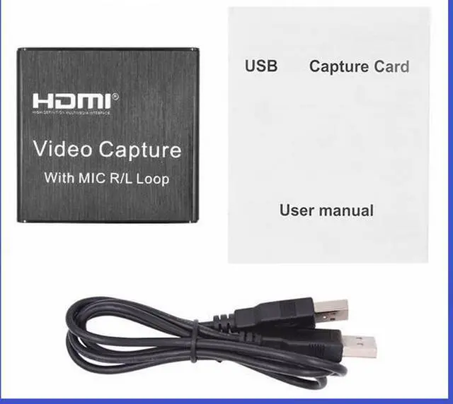 Alt view image 7 of 7 - HDMI capture card, USB high-definition video recording box, OBS game live streaming capture card, ring out 3.5 microphone