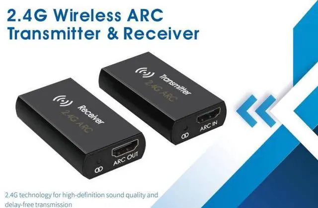 Alt view image 4 of 5 - 2.4G wireless ARC transmitter, delay-free ARC audio return digital audio signal wireless audio transmitter
