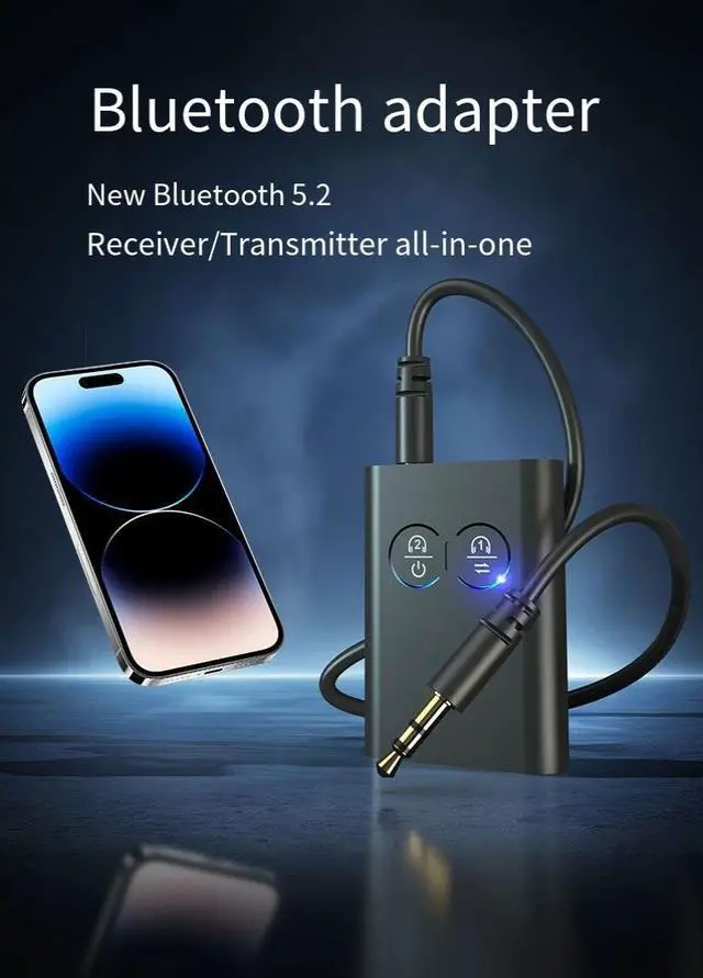 Alt view image 2 of 7 - Lossless Bluetooth 5.2 audio receiver and transmitter one-to-two support APTX 2-in-1 ultra-long battery life USB